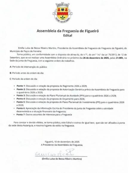 Assembleia de Freguesia de Figueir&oacute;