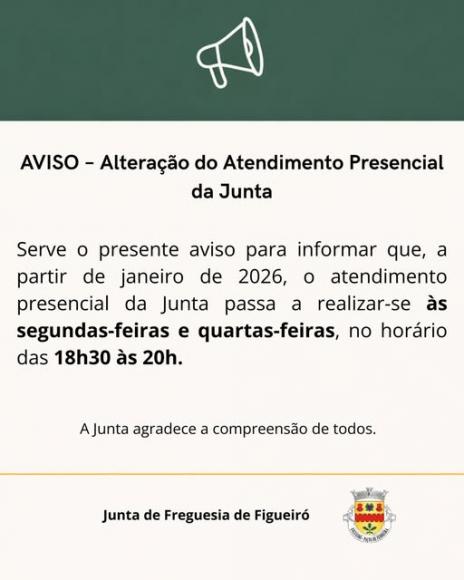 Altera&ccedil;&atilde;o do Atendimento Presencial da Junta